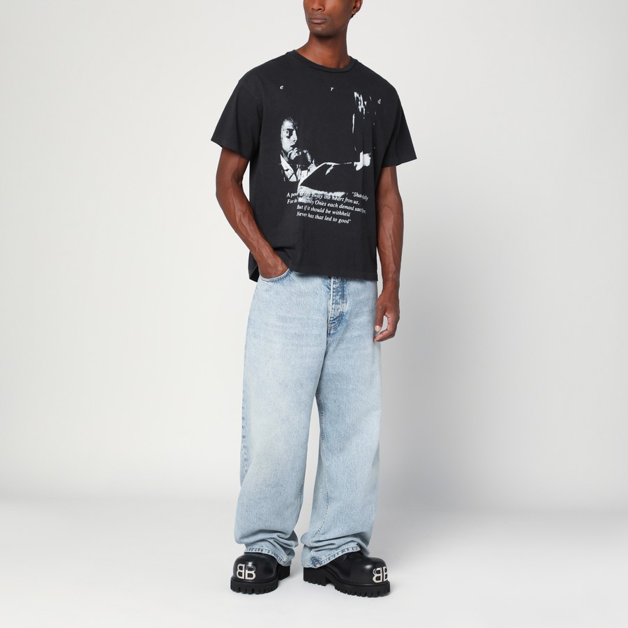 Tシャツ・カットソー ENFANTS RICHES DEPRIMES BLACK VINTAGE-EFFECT T-SHIRT Enfants Riches Déprimés Reflection black vintage-effect T