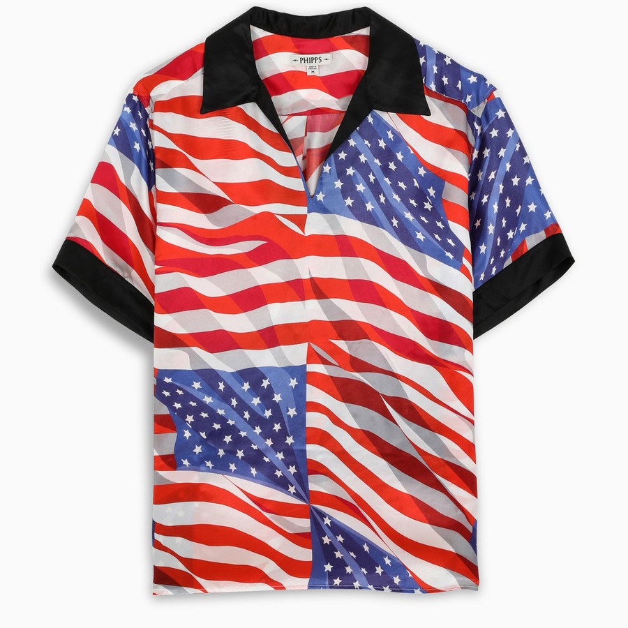 Phipps American Flag-print Polo Shirt In Multicolor