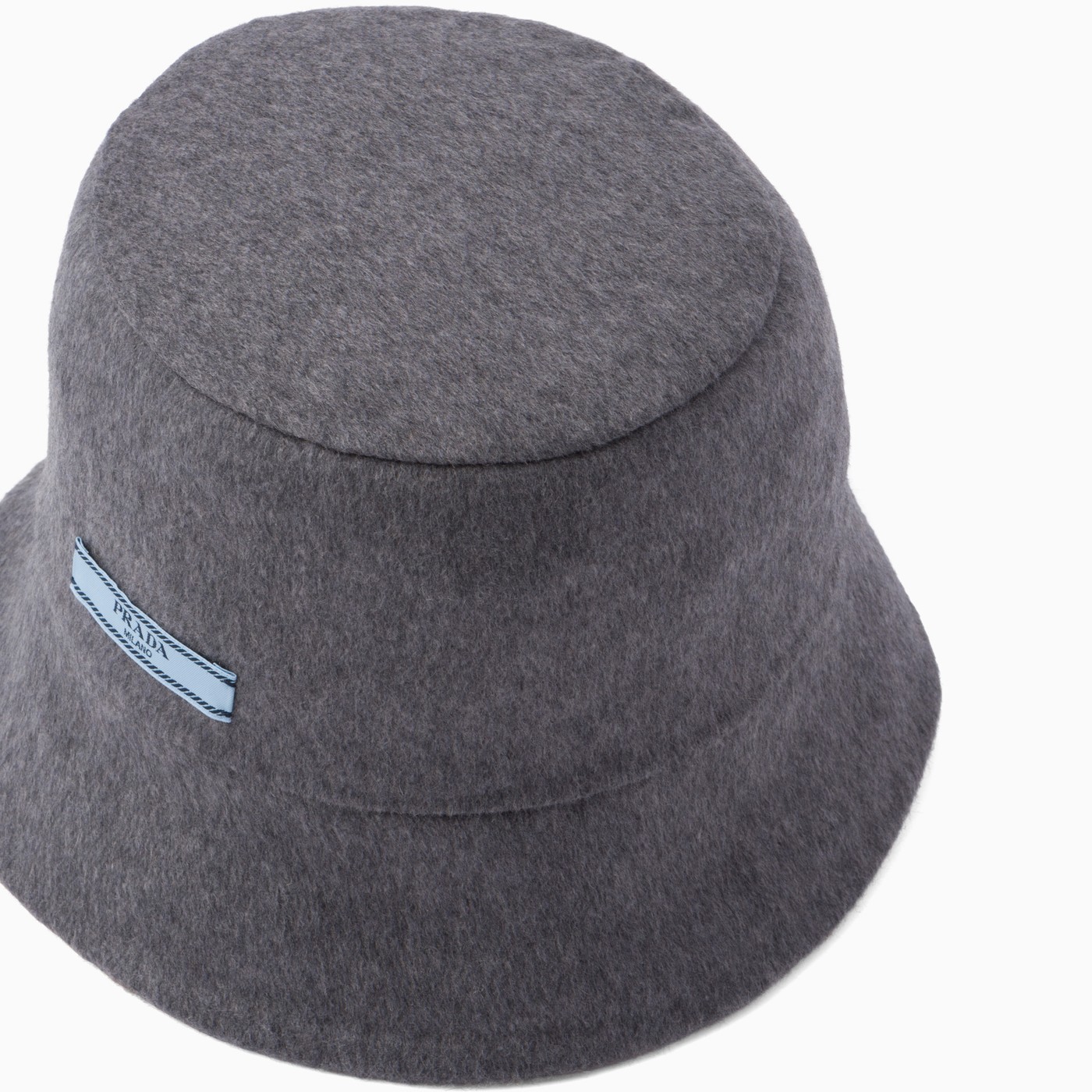 grey prada bucket hat