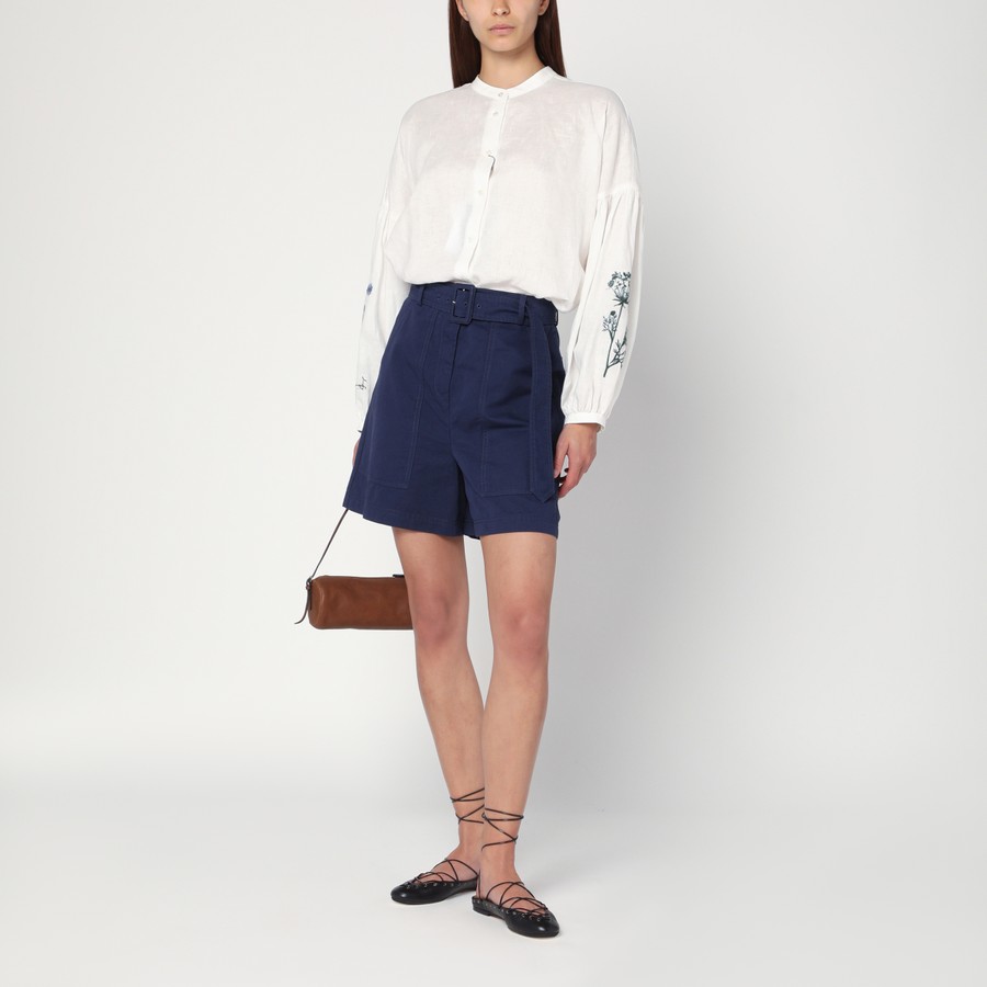 ショートパンツ WEEKEND MAX MARA BERMUDA BLUE IN COTTON AND LINEN Weekend Max Mara Bermuda blue in cotton and linen | TheDoubleF