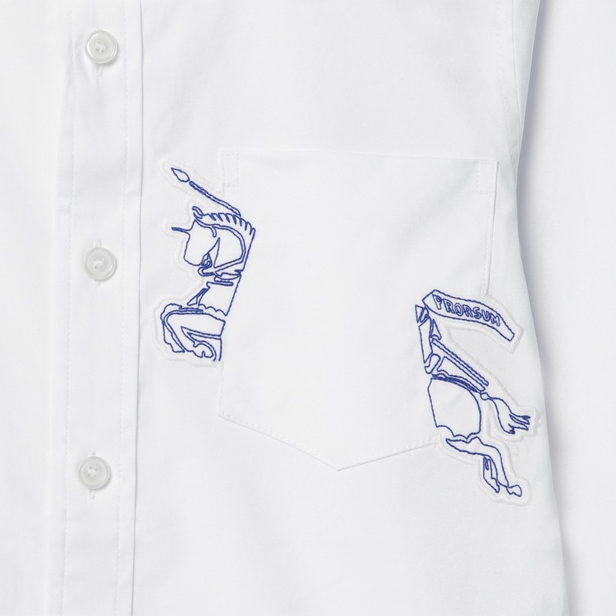 キッズ用トップス Burberry White stretch cotton shirt with EKD CA59F26F-4598-40EE-9730-