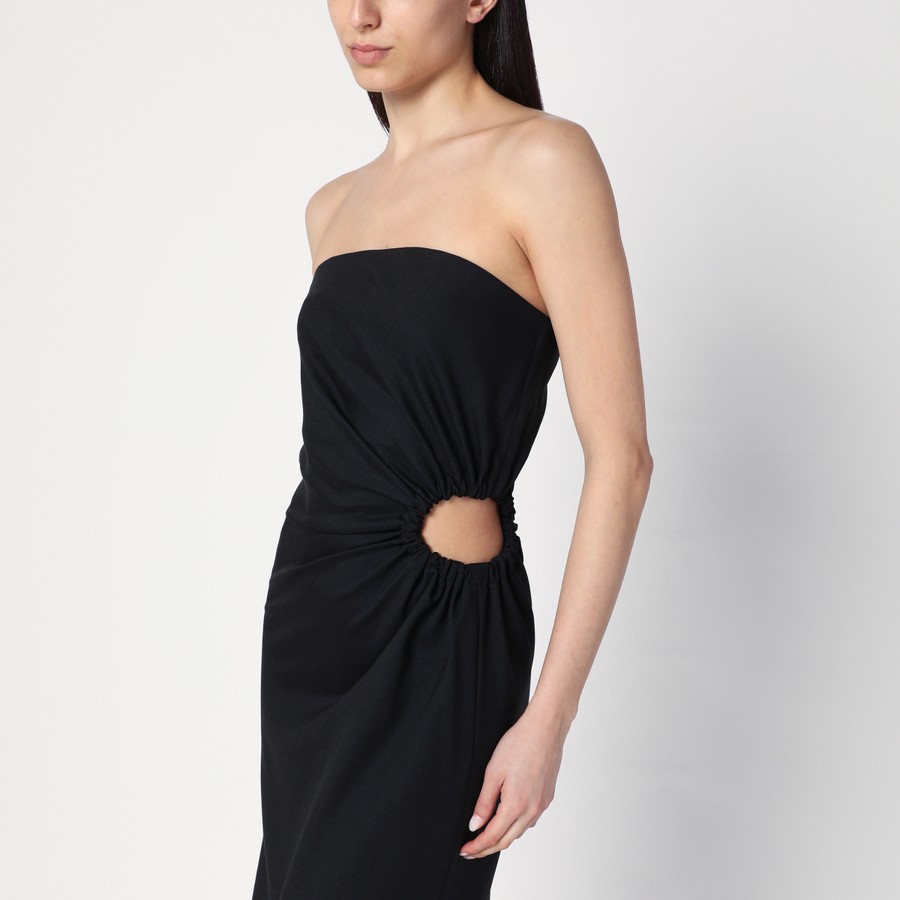 Max Mara Black bustier dress in wool blend | TheDoubleF