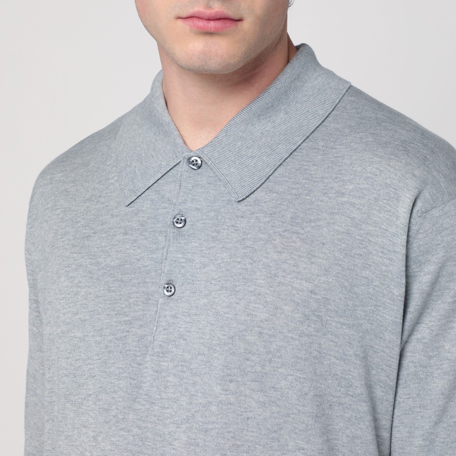 JOHN SMEDLEY Gray Isis polo in cotton | TheDoubleF