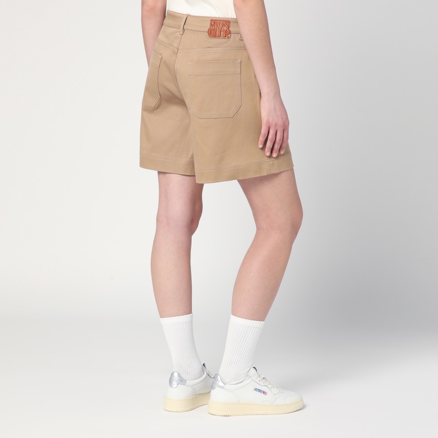 MONCLER コットン混紡 ショートパンツ ベルト Beige 関税送料込 Moncler Beige cotton short | TheDoubleF