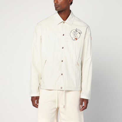 Thom Browne White T-shirt with tricolour detail | TheDoubleF