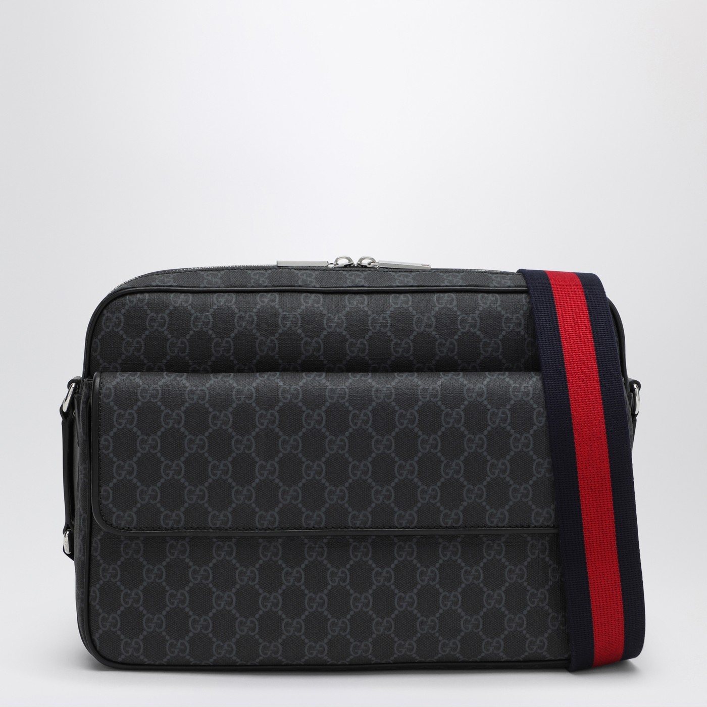 GUCCI Black GG Supreme fabric shoulder bag | TheDoubleF