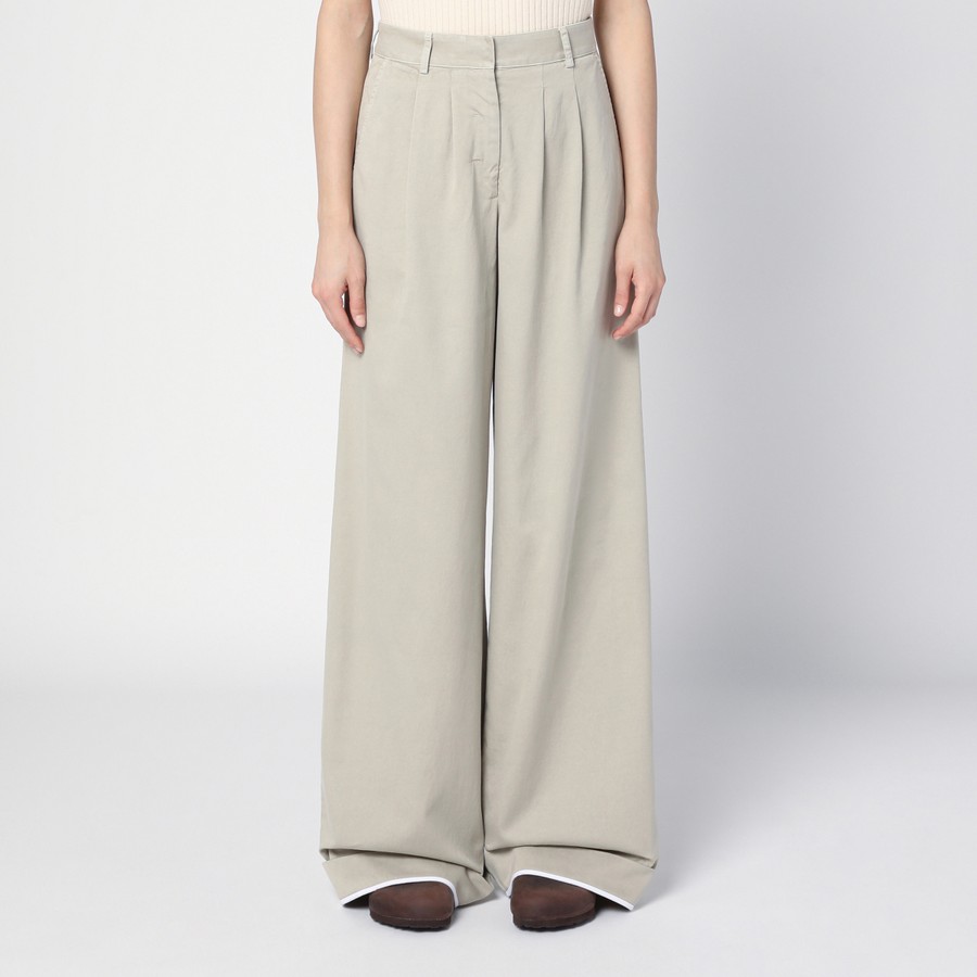 パンツ Palm Angels Beige Cotton Wide Trousers Palm Angels Beige cotton wide trousers | TheDoubleF