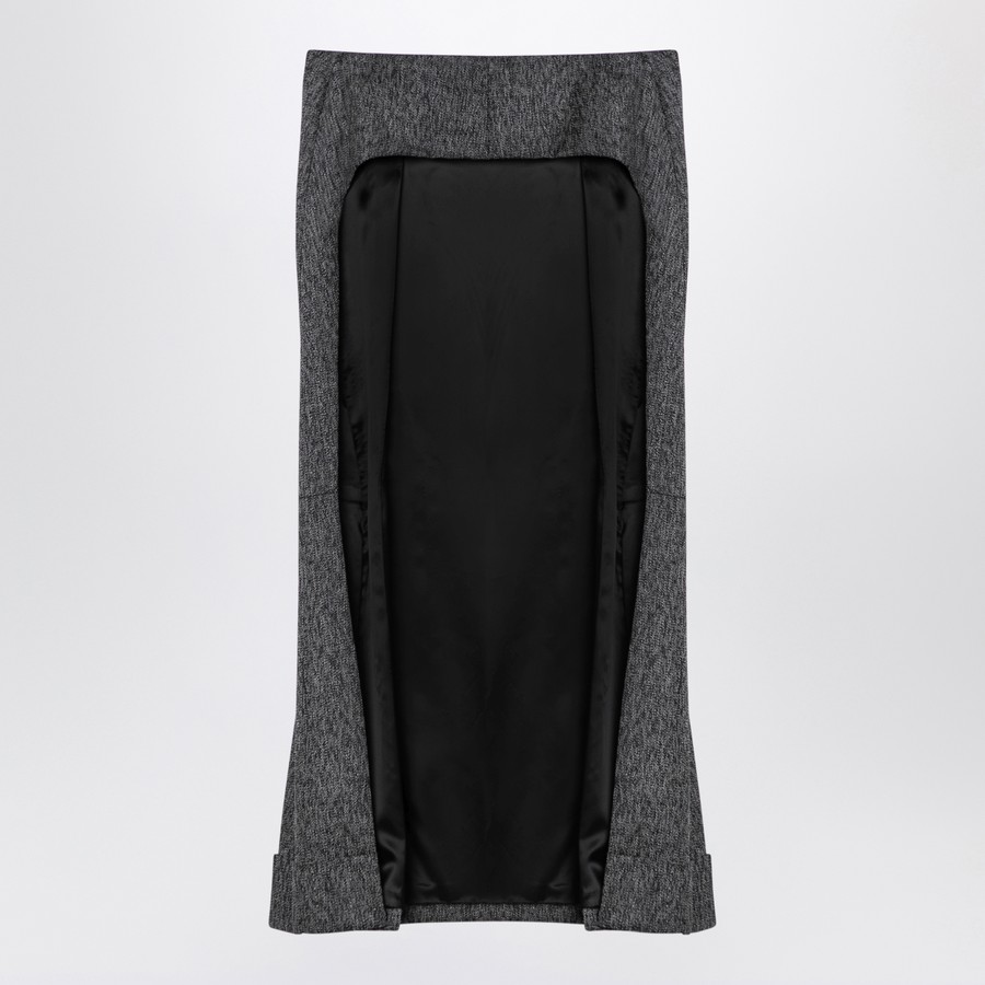 スカート Prada Black/white wool weave midi skirt Prada Black/white wool weave midi skirt | TheDoubleF