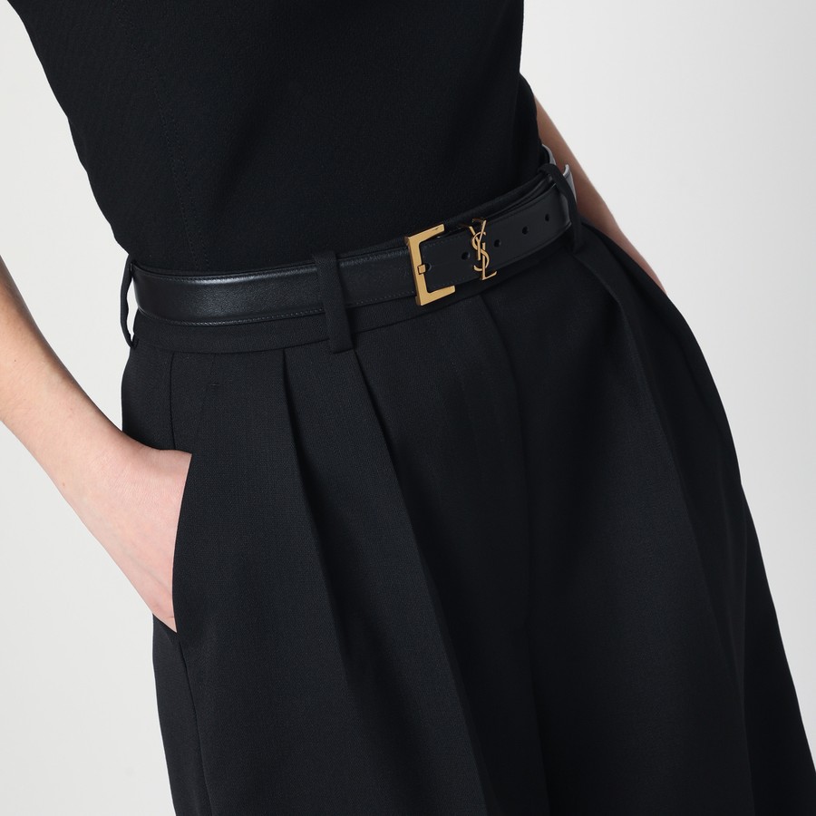 【関税&送料込】Saint Laurent Monogram Black Belt 3 Cm Saint Laurent Monogram black belt 3 cm | TheDoubleF