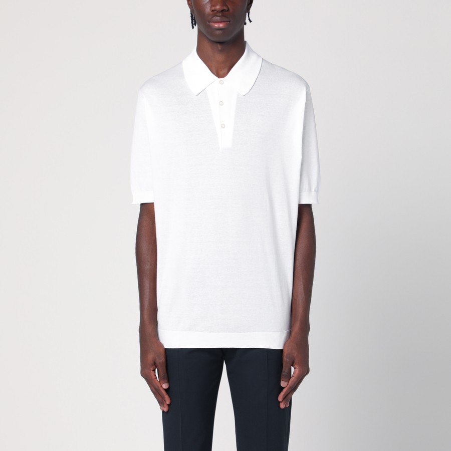Tシャツ・カットソー JOHN SMEDLEY Men T Shirts ISISCO WHT WHITE JOHN SMEDLEY White Isis polo in cotton | TheDoubleF