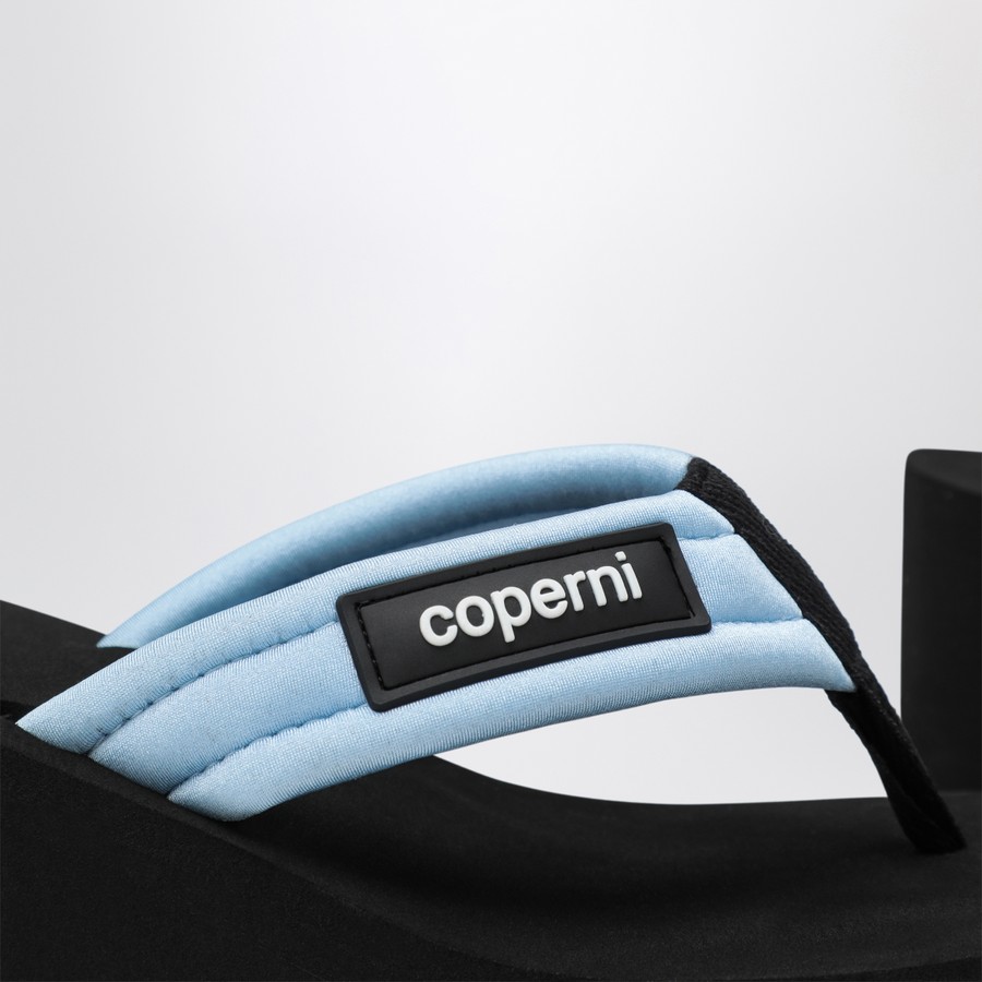 【関税&送料込】Coperni Black Light Blue Wedge Sandal With L Coperni Black/light blue wedge sandal with logo | TheDoubleF