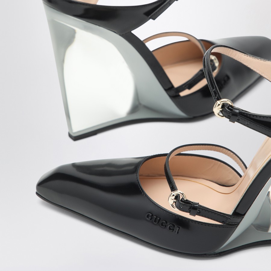 シューズ・サンダルその他 GUCCI Black sabots with transparent wedge GUCCI Black sabots with transparent wedge | TheDoubleF