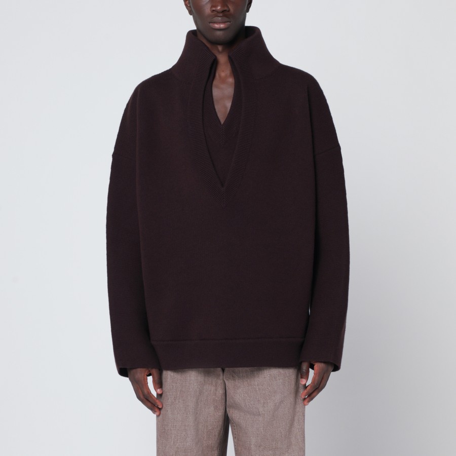 Bottega Veneta Brown compact wool sweater | TheDoubleF