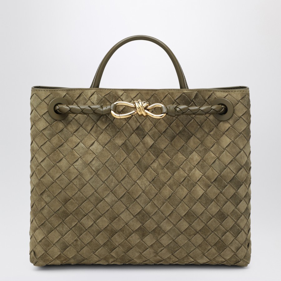 Bottega Veneta Medium Andiamo bag in Mud-coloured suede | TheDoubleF