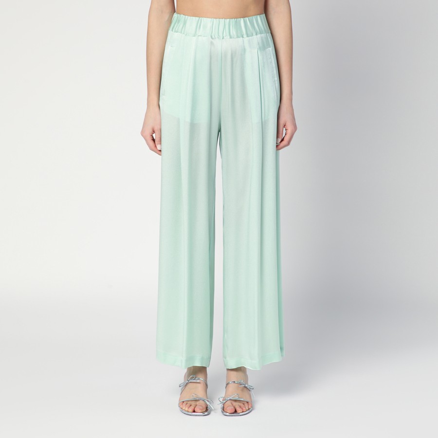 パンツ SEMI COUTURE Women Straight Pants Y5SM19PL Green Semicouture Johnny trousers in aqua green | TheDoubleF