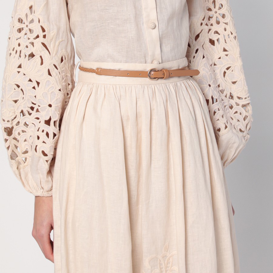 スカート Zimmermann Wylie embroidered midi skirt ZIMMERMANN: Wylie Embroidered Midi Skirt, cream – My o My