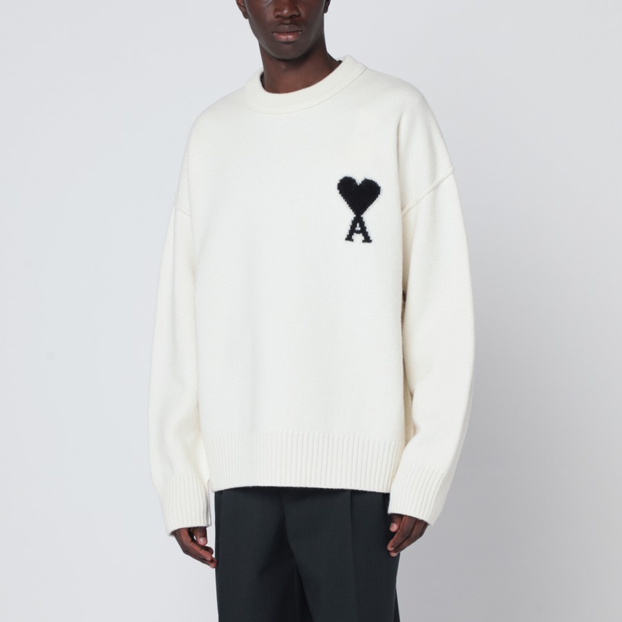 Ami Paris White Ami De Coeur sweater | TheDoubleF