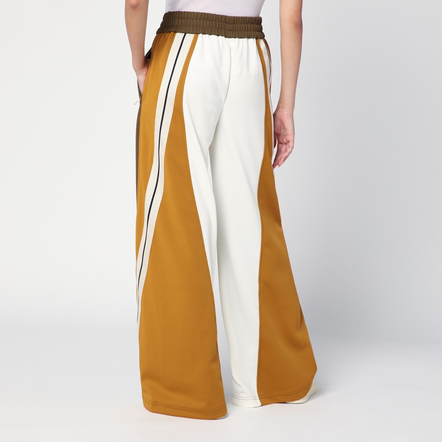 パンツ PALM ANGELS BROWN/OCHRE COLOUR-BLOCK WIDE TROUSERS Palm Angels Brown/ochre colour-block wide trousers | TheDoubleF