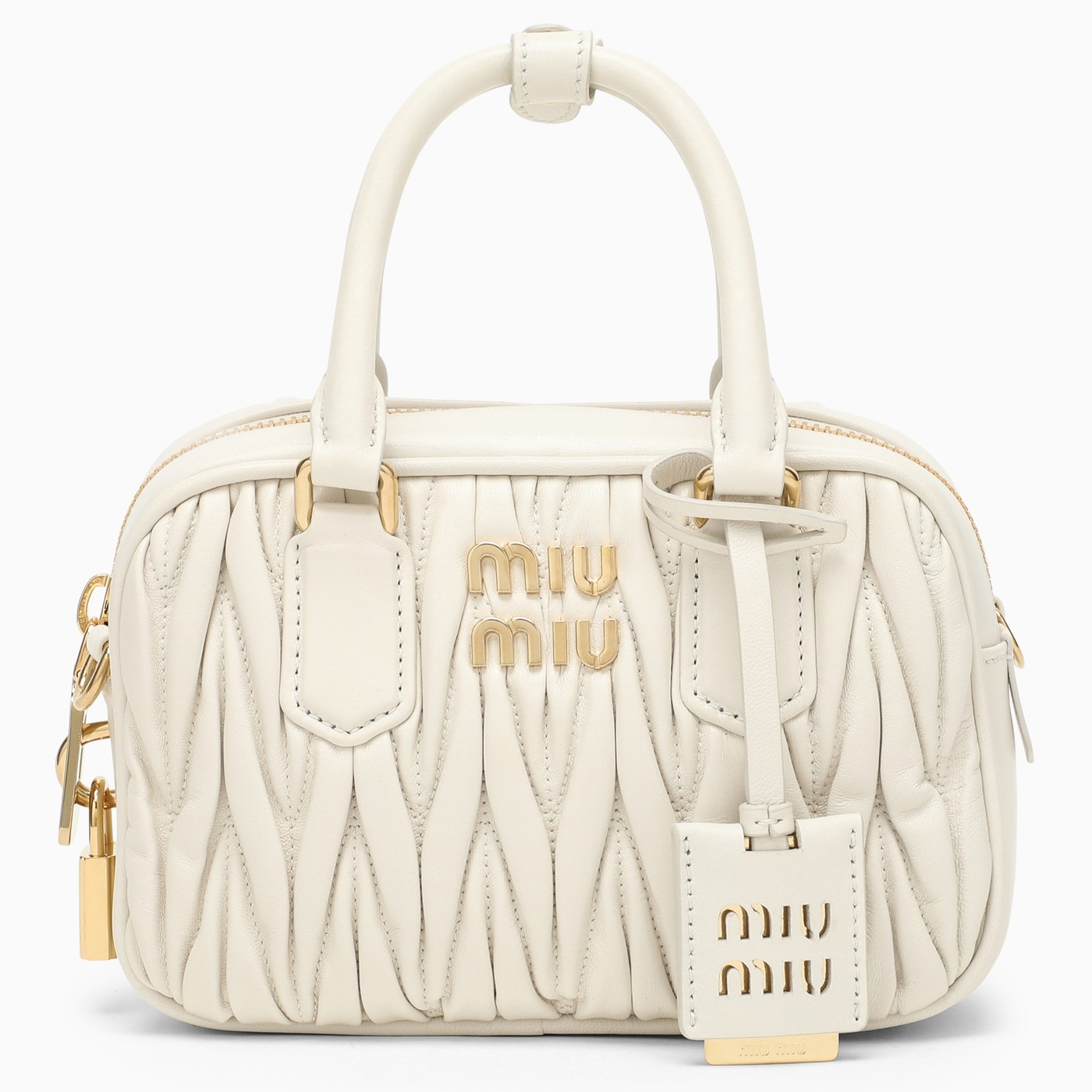 Miu Miu White quilted nappa leather satchel TheDoubleF