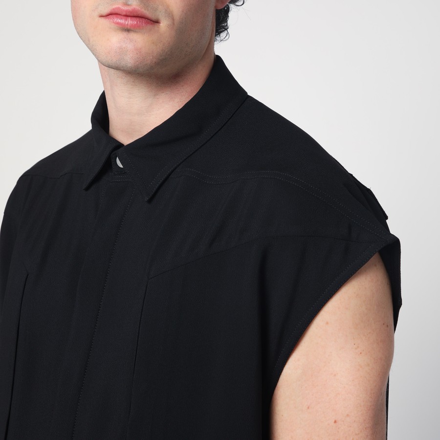 Rick Owens Black Jumbo sleeveless shirt | TheDoubleF