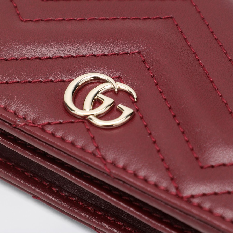 GUCCI Portacarte GG Marmont Rosso Ancora TheDoubleF