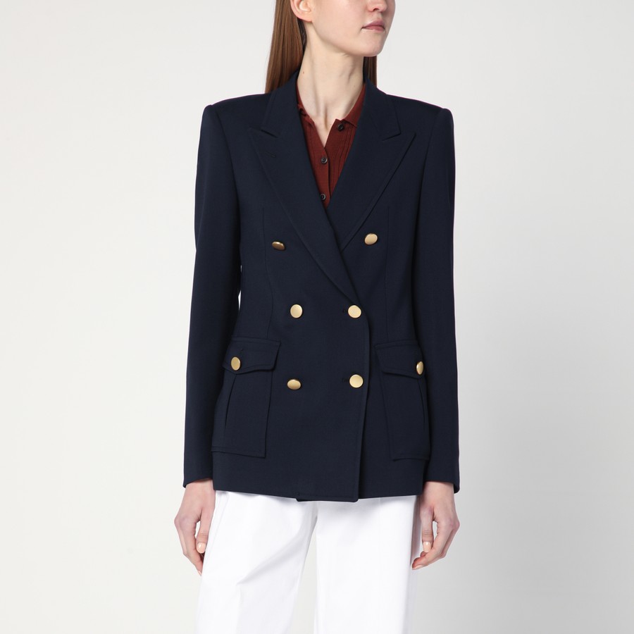 Tagliatore Double-breasted blue jacket in wool blend