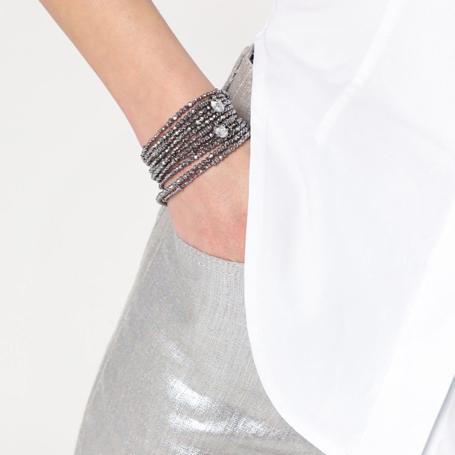 アクセサリーその他 BRUNELLO CUCINELLI Woman Jewel Silver MBOW9LE81 CQU35 Brunello Cucinelli Hematite and Sterling Silver Bracelet