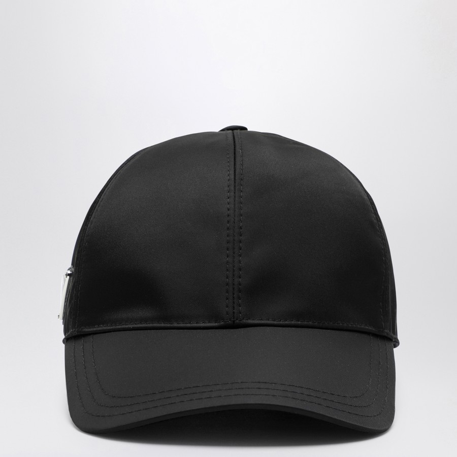 キャップ PRADA FW25 Black nylon baseball cap (1HC2742DMI F0632) Prada Black nylon baseball cap | TheDoubleF