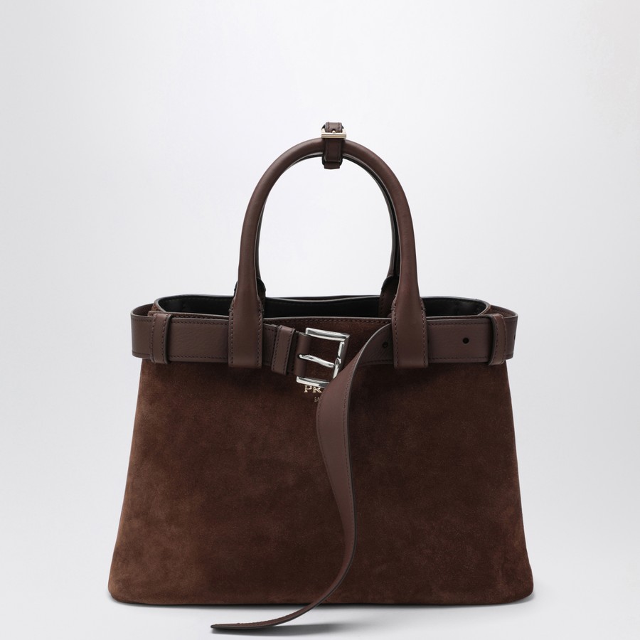 バッグ・カバンその他 Prada Prada Buckle bag medium size Cacao colour in suede Prada Prada Buckle bag medium size Cacao colour in suede