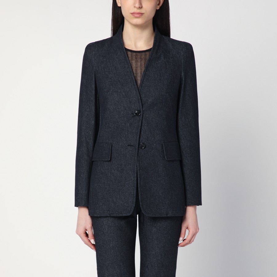 ジャケット MAX MARA Women Outer BEATRICECO Blue Max Mara Midnight blue jacket in cotton denim effect