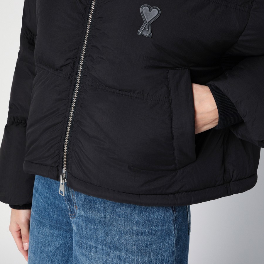 ジャケット AMI PARIS Woman Jacket Black FJK413PA0009 001 Ami Paris Ami de Coeur black down jacket | TheDoubleF