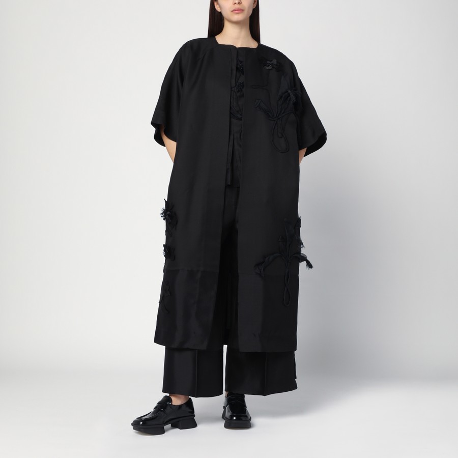 コート MKDT STUDIO Coats MKDT Studio Atelier Cova black coat in silk and wool
