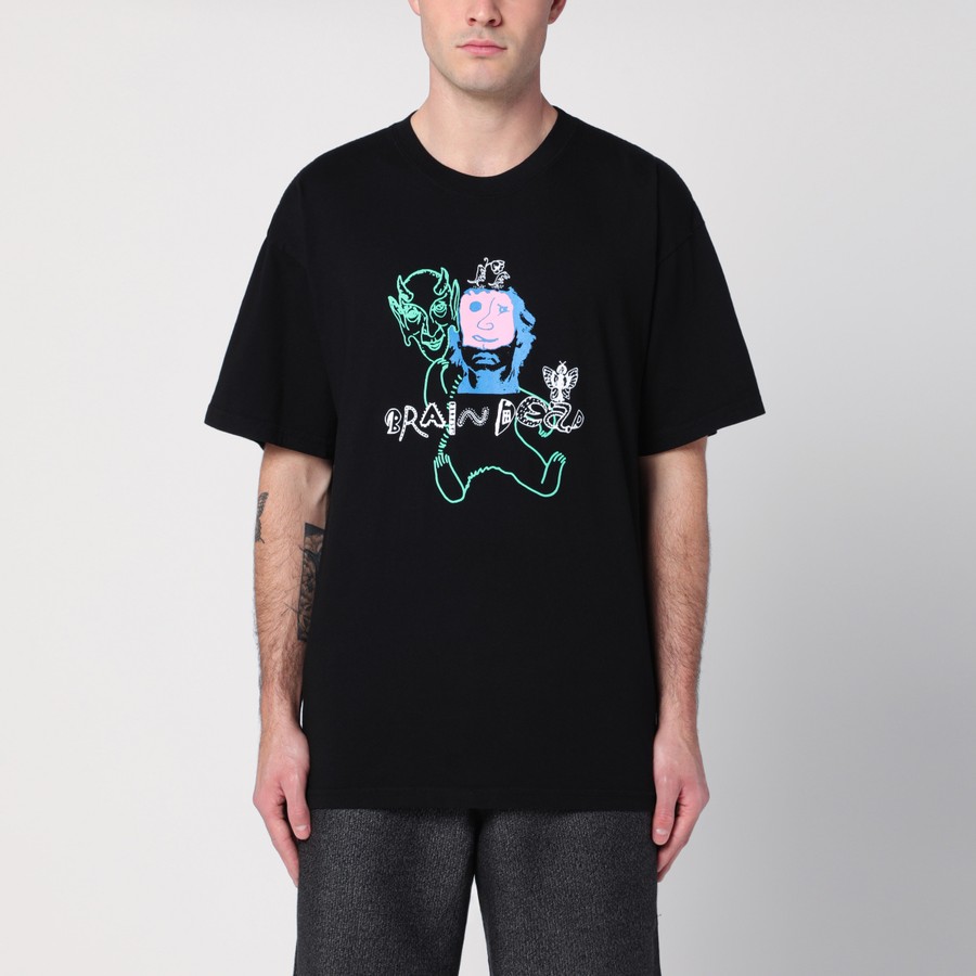 Tシャツ・カットソー BRAIN DEAD BLACK COTTON MASKS T-SHIRT Brain Dead Black cotton Masks T-shirt | TheDoubleF
