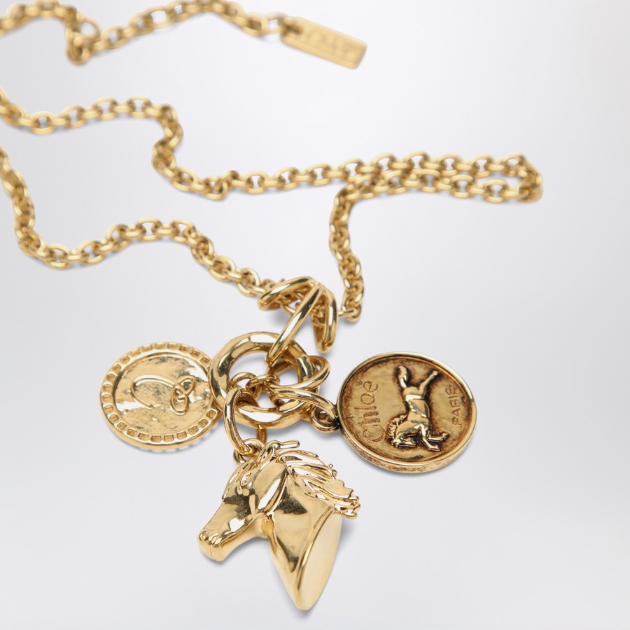 Chloé Charm necklace in Vintage Gold brass | TheDoubleF
