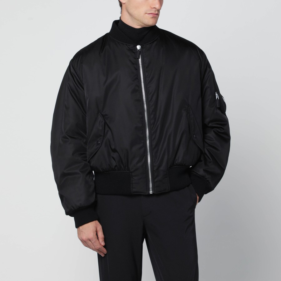 Prada Black padded Re-Nylon bomber jacket | TheDoubleF