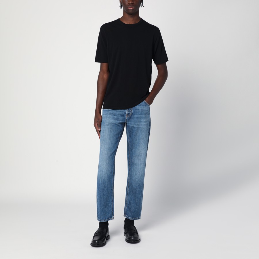 Roberto Collina Black ribbed cotton T-shirt | TheDoubleF