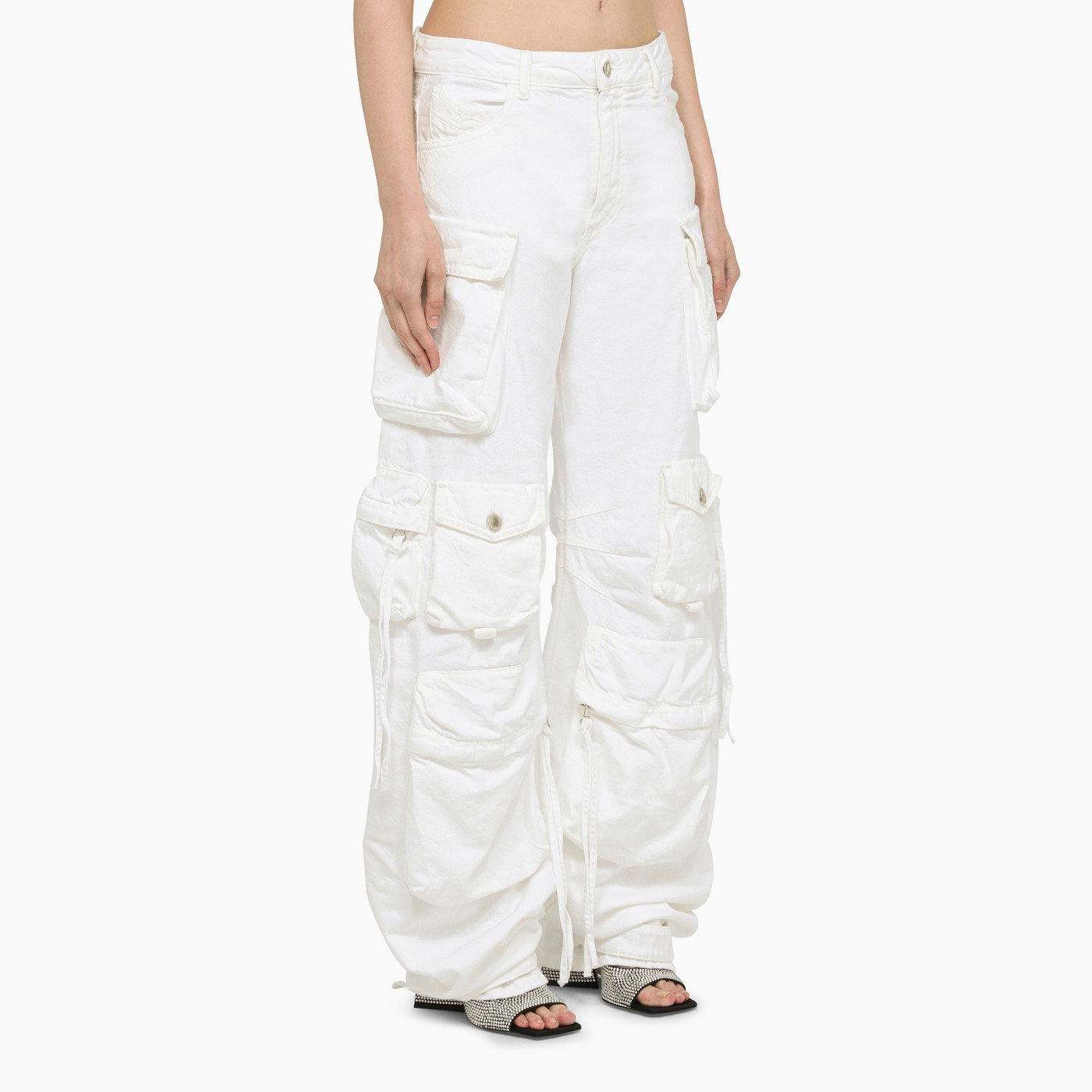 The Attico Fern cargo trousers white TheDoubleF