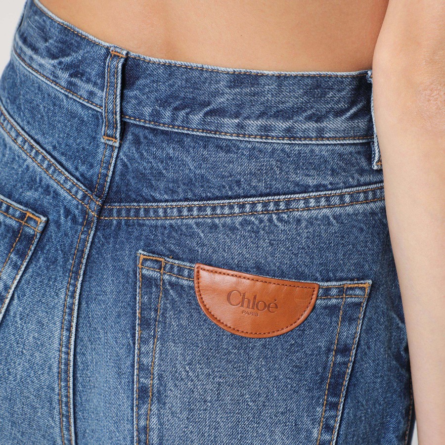 ショートパンツ CHLOE SHORTS BERMUDA IN DENIM PATCHWORK Chloé Bermuda shorts in denim patchwork | TheDoubleF