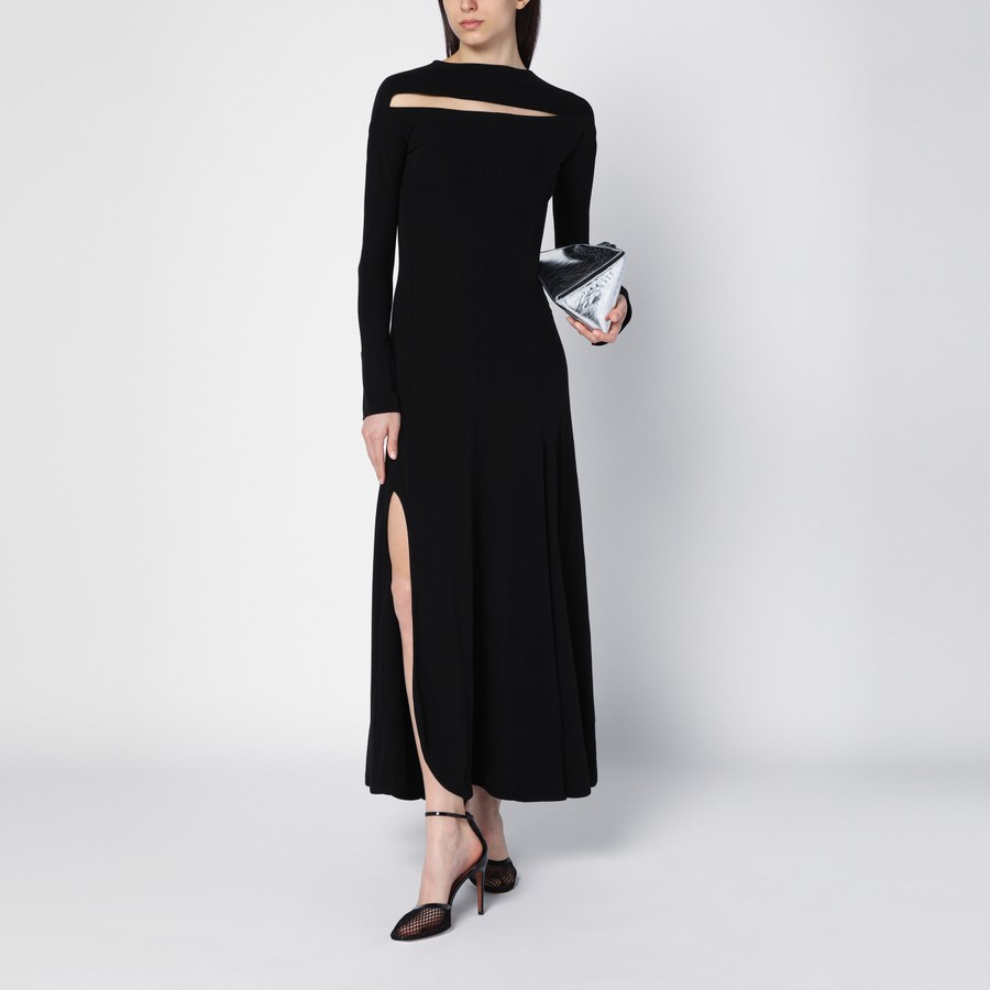 ワンピース VICTORIA BECKHAM BLACK VISCOSE DRESS WITH CUT-OUT Victoria Beckham Black viscose dress with cut-out | TheDoubleF