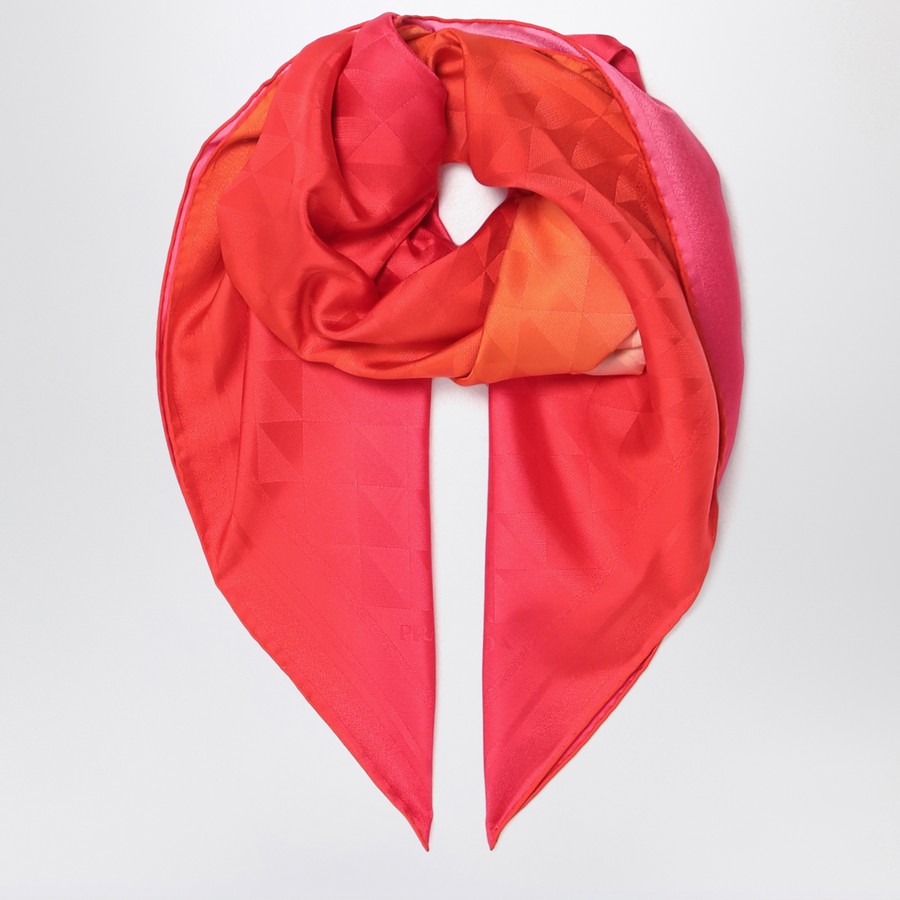 Prada Fuchsia printed foulard in twill TheDoubleF