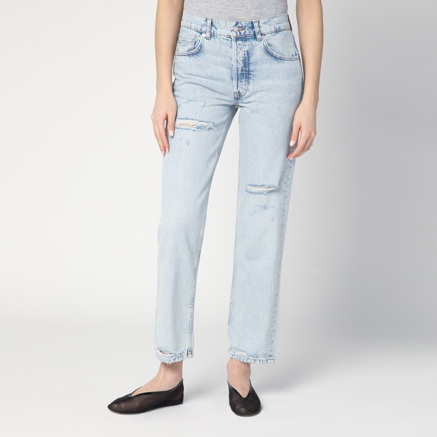 ボトムスその他 ANINE BING Kate straight-leg bleached blue jeans Anine Bing Kate straight leg bleached jeans | The Fashion Square