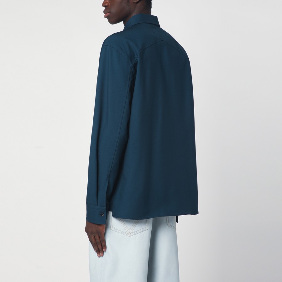 Bottega Veneta Petrol blue wool shirt | TheDoubleF