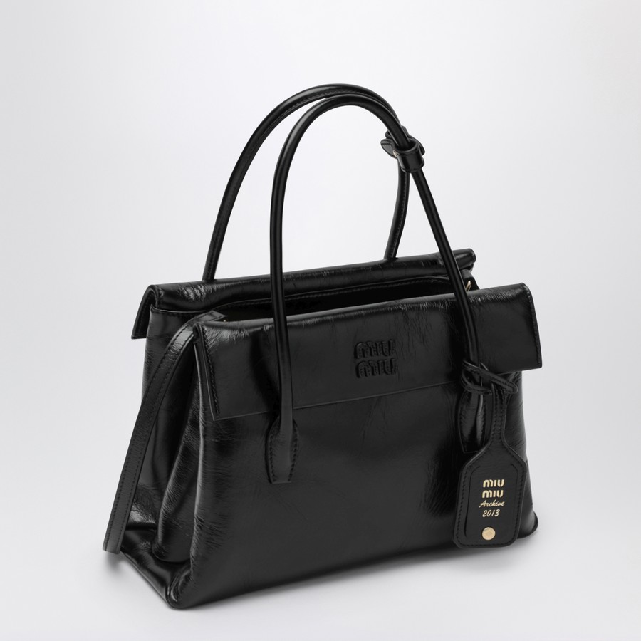 Miu Miu Black Solitaire bag in glossy leather | TheDoubleF