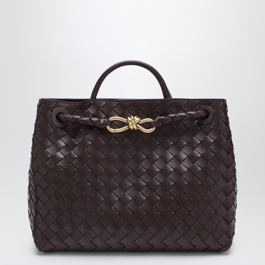 BOTTEGA VENETA マルコポーロ　ダークブラウン Bottega Veneta Andiamo medium bag in Dark Barolo colour | TheDoubleF