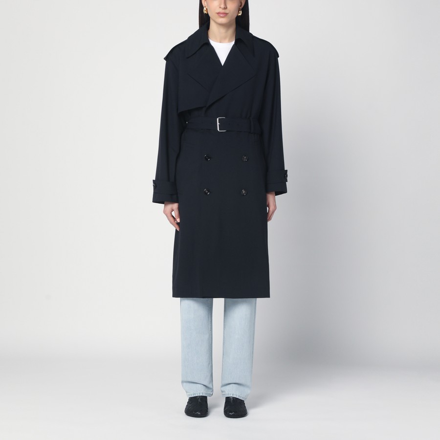 アウターその他 BOTTEGA VENETA Woman Trench coat Blue 784057V4C50 4246 Leather trench coat Bottega Veneta Blue size 36 IT in