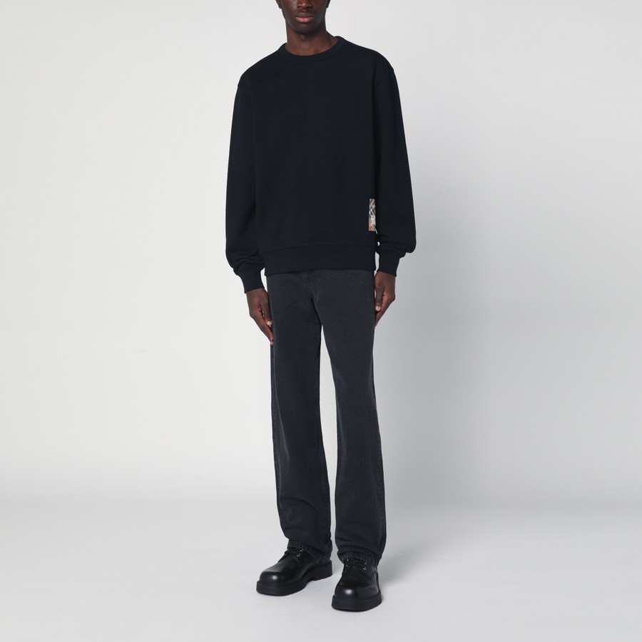 Burberry Black sweatshirt with logo patch | TheDoubleF