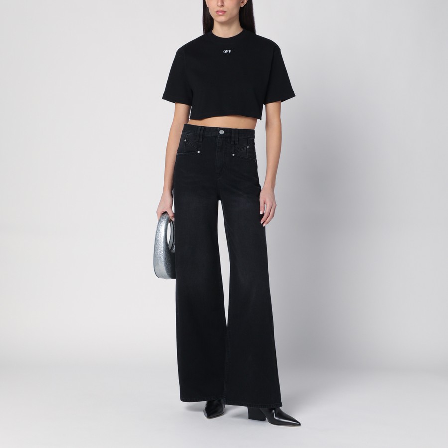 【関税&送料込】Off-White Black Cropped T-Shirt With Logo Off-White™ Black cropped T-shirt with logo | TheDoubleF
