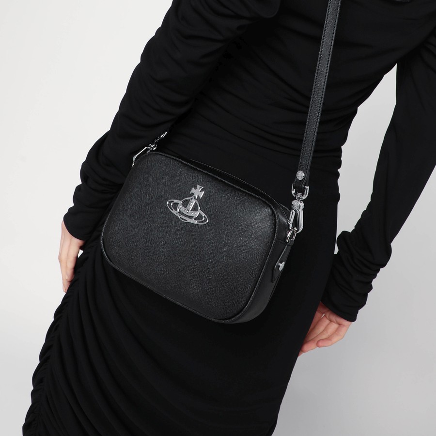 Vivienne Westwood Small black Anna shoulder bag | TheDoubleF