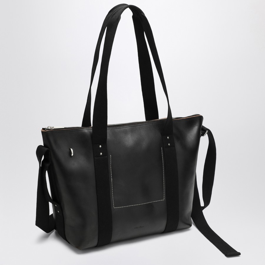 RICK OWENS TROLLEY TOTE BLACK トートバッグ Rick Owens Black leather trolley tote | TheDoubleF