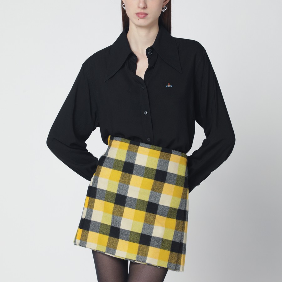 Vivienne Westwood Black shirt with oversized collar | TheDoubleF